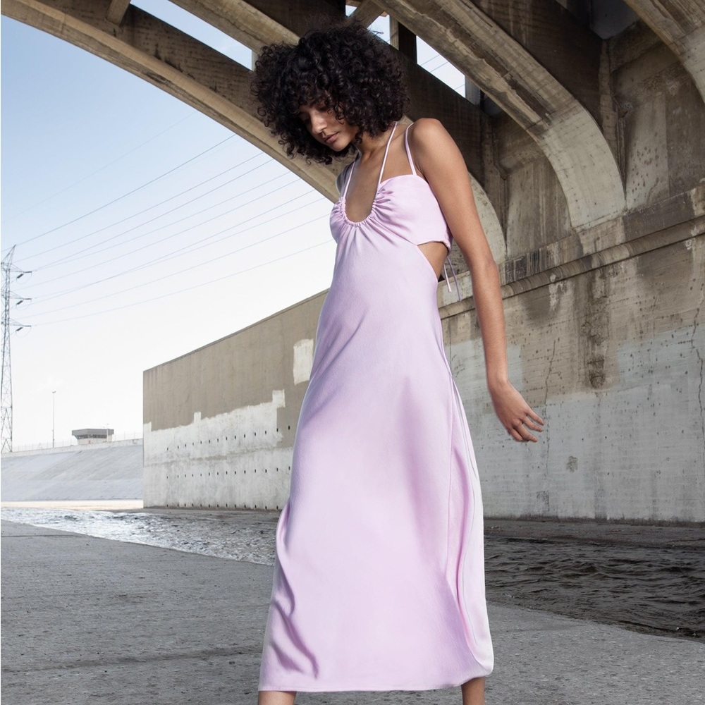 ALC Sienna Halter Light Pink Strappy Dress